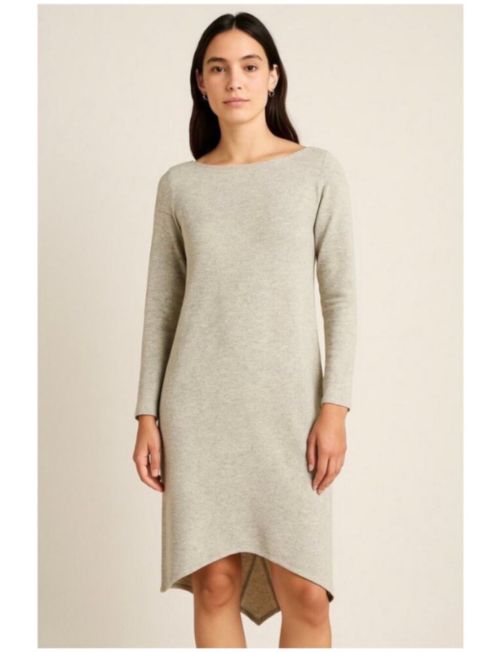 Anthropologie MOTH Crossback Sweater Dress Beige Long Sleeve Pockets Size XS